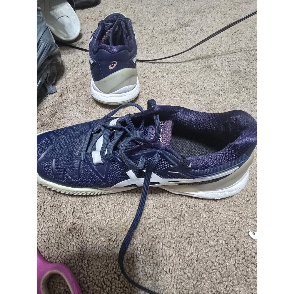 ASICS Women's Sz 7.5 GEL-Resolution 8 Tennis/Pickleball Shoes in Peacoat/White - Picture 15 of 16